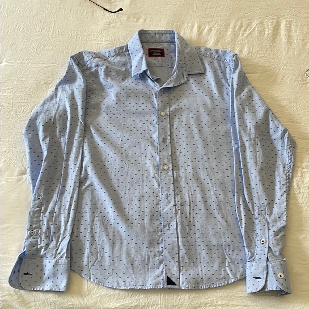 UNTUCKit Men's Blue Patterned Shirt